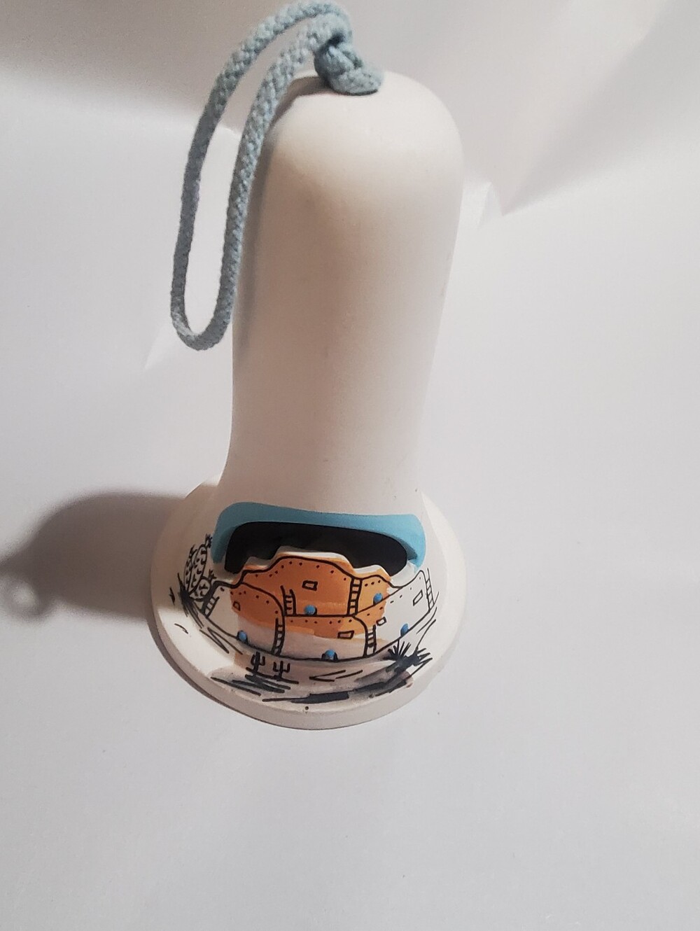 SOUTHWEST BELL HAND PAINTED POTTREY CERAMIC SIGNED. JO REPRAY NEW MEXICO